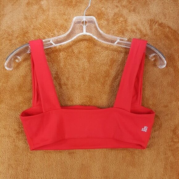 WEWOREWHAT Womens Sports Bra XS Red Pullover Wide Strap Light Support Crop Top - Picture 4 of 9
